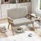 Plush Sherpa Loveseat Sofa with High-Density Cushion and Rubber Wood Legs for Home Decor